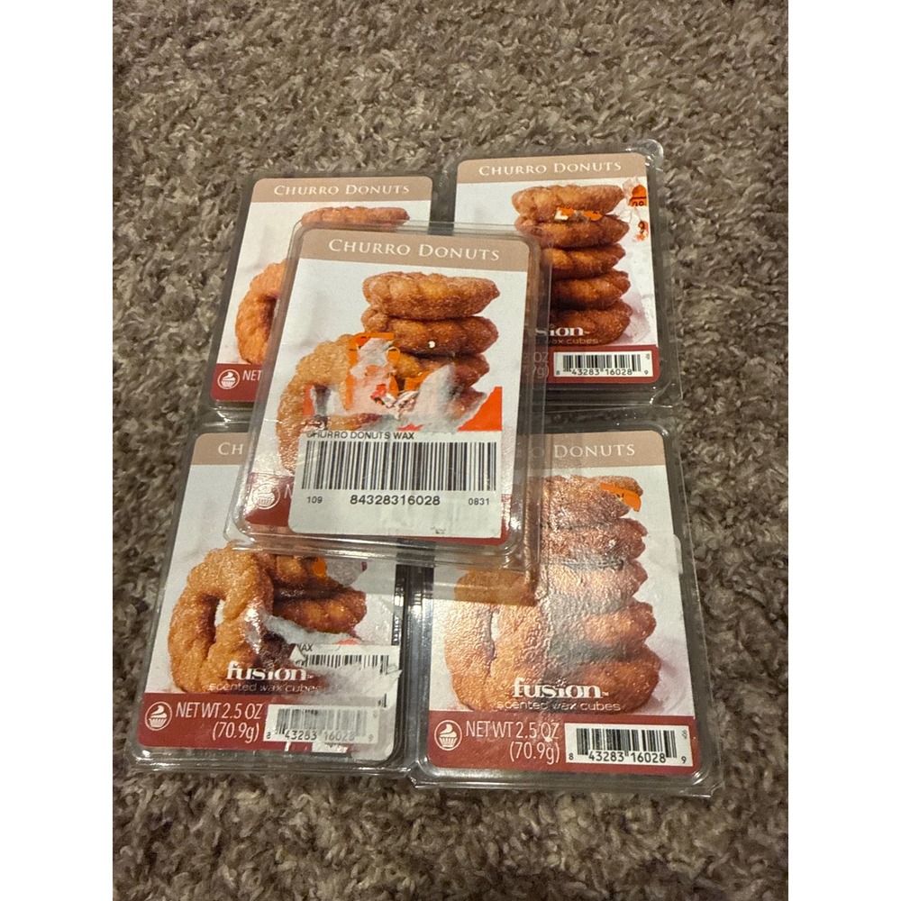 Fusion Churro Donuts Scented Wax Cubes 2.5 oz Lot of 4 Bakery Scent Cinnamon